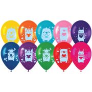 Воздушные шары,  50шт., М12/30см, MESHU «Kids friends», пастель, ассорти