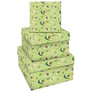 Набор квадратных коробок 3в1, MESHU «Avocado», (19,5*19,5*11-15,5*15,5*9см)