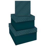 Набор квадратных коробок 3в1, MESHU «Emerald style. Top», (19,5*19,5*11-15,5*15,5*9см)