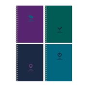 Записная книжка А6 80л., на гребне BG «Monocolor. Dark», глянцевая ламинация, твердая обложка