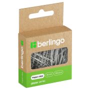 Скрепки 28мм, Berlingo «Green Series», 100шт., никелированные, крафт упак., европодвес