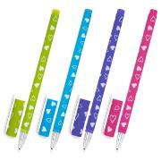 Ручка шариковая BRAUBERG SOFT TOUCH STICK «FRESH ZONE HEARTS», СИНЯЯ, мягкое покрытие, корпус ассорти, узел 0,7 мм, 143700