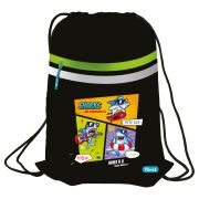 Мешок для обуви 1 отделение Först «Shark party», 350*460мм, вентиляционная сеточка, светоотражающая лента, карман на молнии